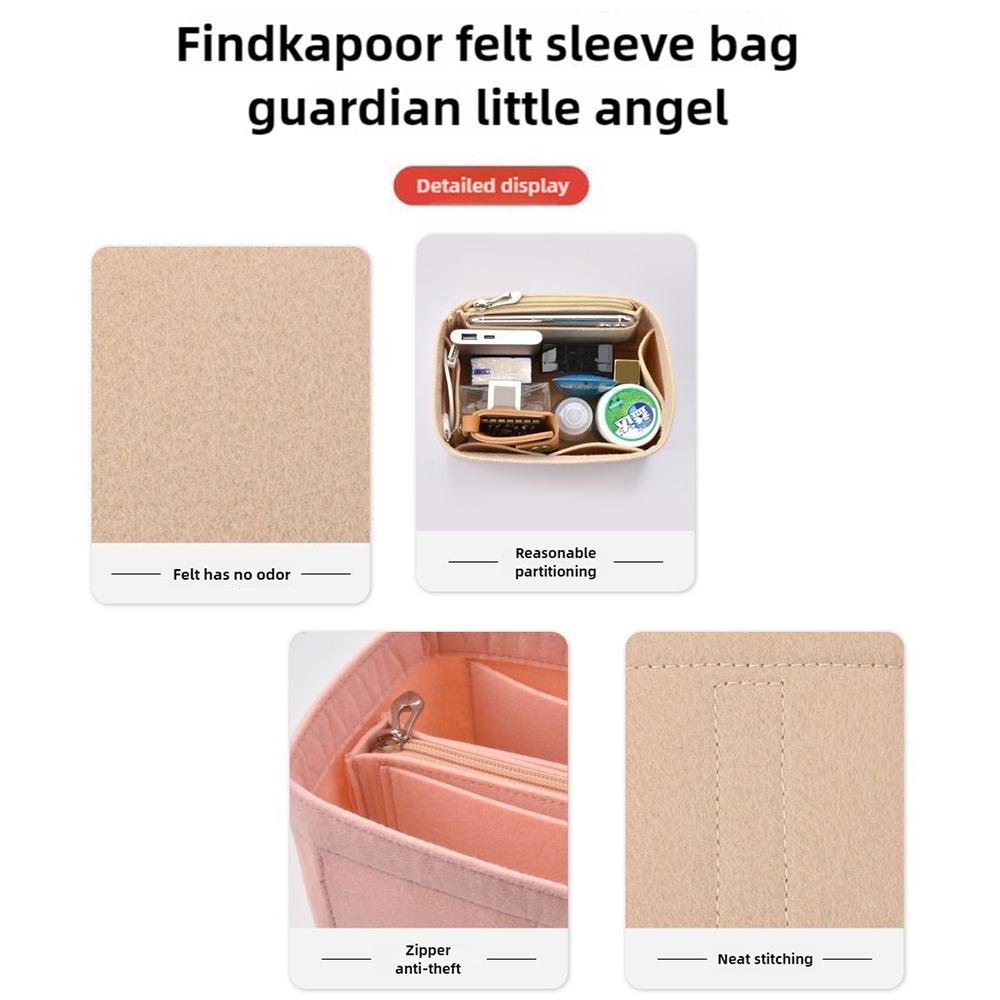 Purse Organizer Insert Felt Cloth Insert Bag Makeup Handbag Travel Inner Purse Cosmetic Toiletry Bags Fits For FK Bucket Bag