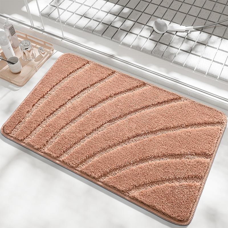 3D Bathroom Soft Plush Anti-skid Mat Super Absorbent Solid Color Rug for Toilet/Washroom Durable Easy To Clean Carpet Alfombra