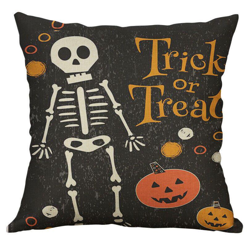 Vibrant Halloween Animal Print Cushion Cover Cotton Linen Pillow Case For Festive Home Decor