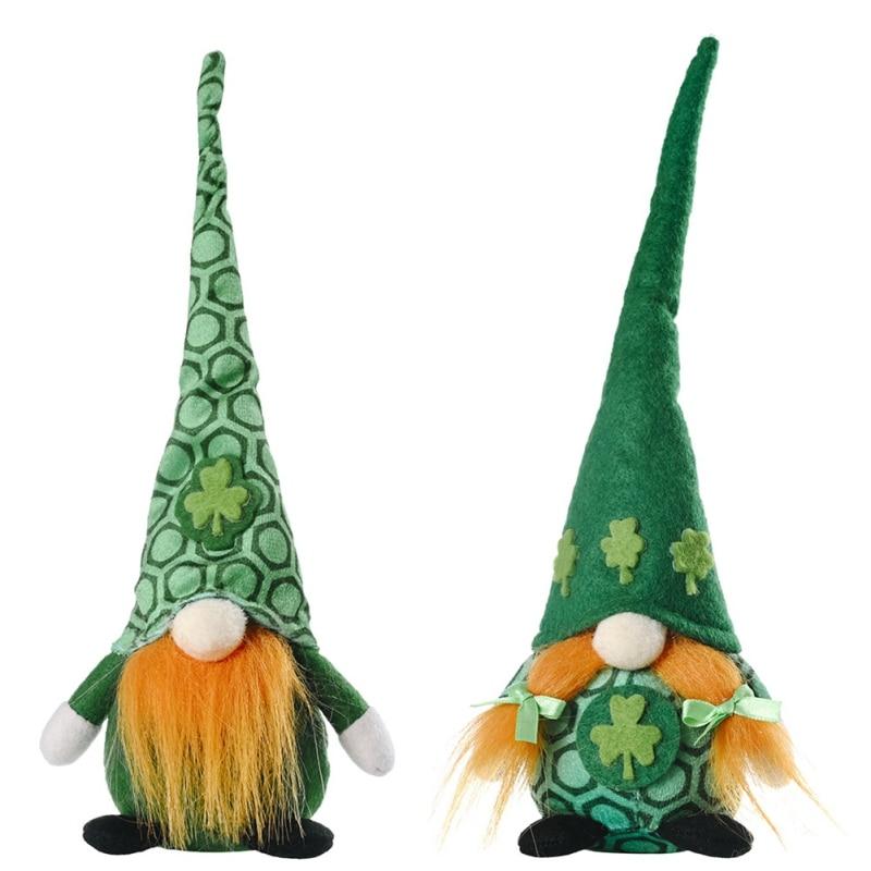 St Patricks Day Gnome Table Ornament Faceless Doll Home Decoration