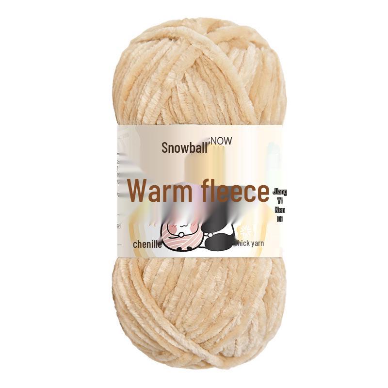 Jiate Snowball Chenille Yarn: Cozy, Thick, Fluffy Yarn for DIY Crochet, Gold Velvet Knit, Shoes, and Scarf Projects.