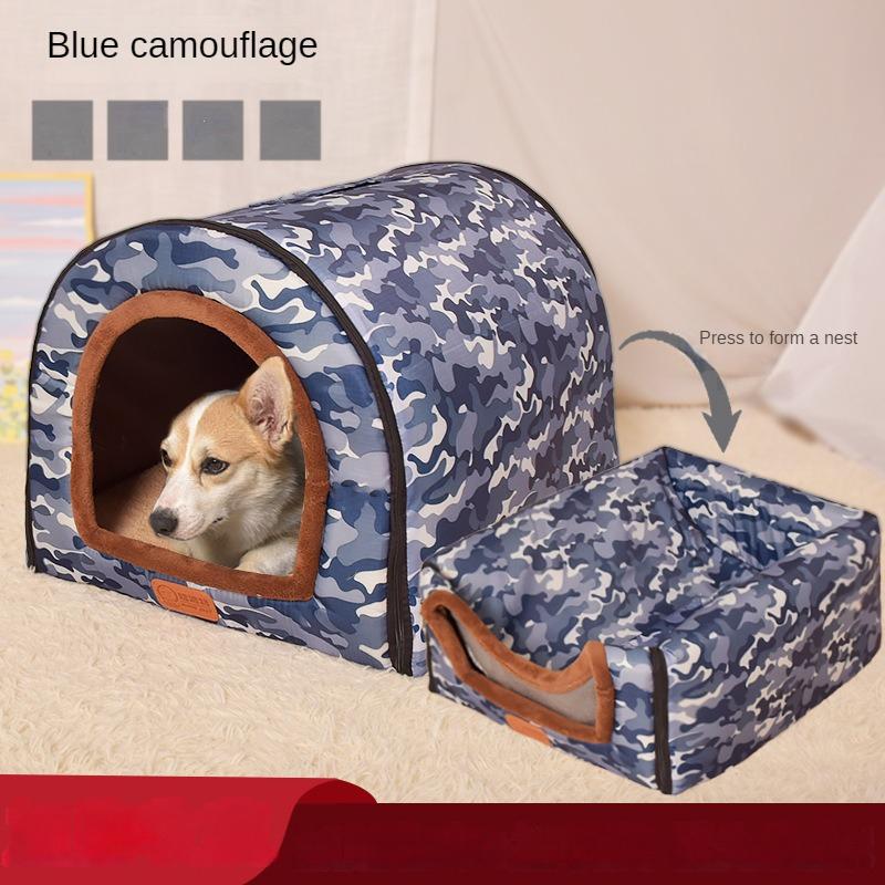 Pet Large Dog House Fully Detachable and Washable Pet Kennel Cylindrical Portable Dog Room Golden Hair Room Kennel