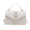 Simple Street Style Faux Leather Shoulder Bag, Adjustable Strap Crossbody Square Purse for Women CLE