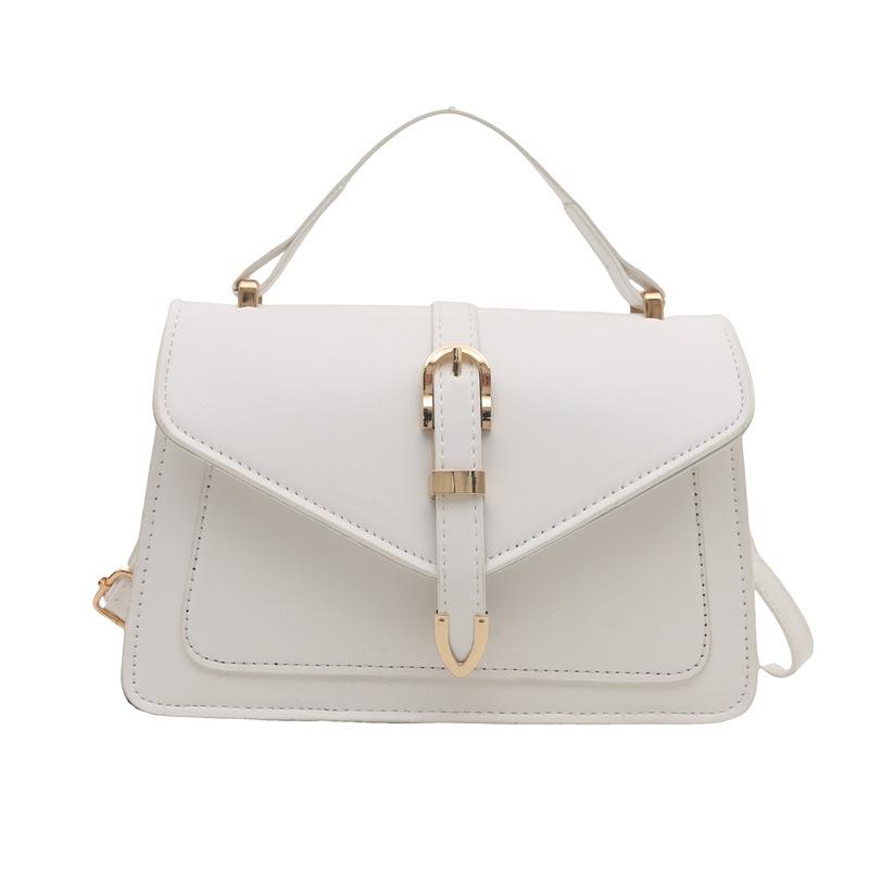 Simple Street Style Faux Leather Shoulder Bag, Adjustable Strap Crossbody Square Purse for Women CLE