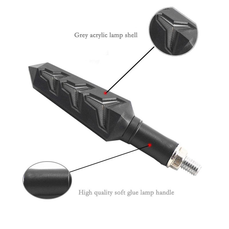 2pcs Motorcycle Flowing Water LED Turn Signal Light Indicator Lamp Arrow Flash Warning Universal Motorcycle Tail Flasher