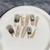 Wearing Armor Pure Handmade Manicure Finished Fake Nail Patches High-end Gentle Light-chasing Cat Eye Butterfly Flashing Diamond