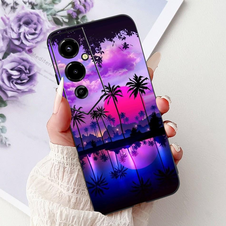 Für Tecno Pova 4 Pro Pova4 Elegantes Blumiges Katzen Handyhülle Für Tecno Pova 4 4Pro LG8n LG7n Klare TPU Silikon Weiche Hüllen Stoßfänger