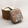 Square Cartoon Prayer Bead Pouch Double Sided Design Durable Plastic Organizers For Religious Accessories Jewelry Storage