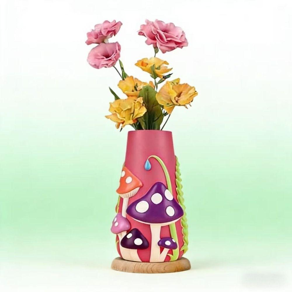 Synthetic Resins Mushrooms Vase Aesthetic Mushrooms Planter  Flower Arrangement