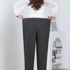 Autumn Winter Fleece Waist Stripe Straight Leg Pants Loose Female Straight Pant