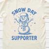Snow Day Supporter Shirt, Winter Snowman Retro Graphic Tee, Christmas Snow Lover Shirt, Unisex 100% Cotton Tee For Her & Him