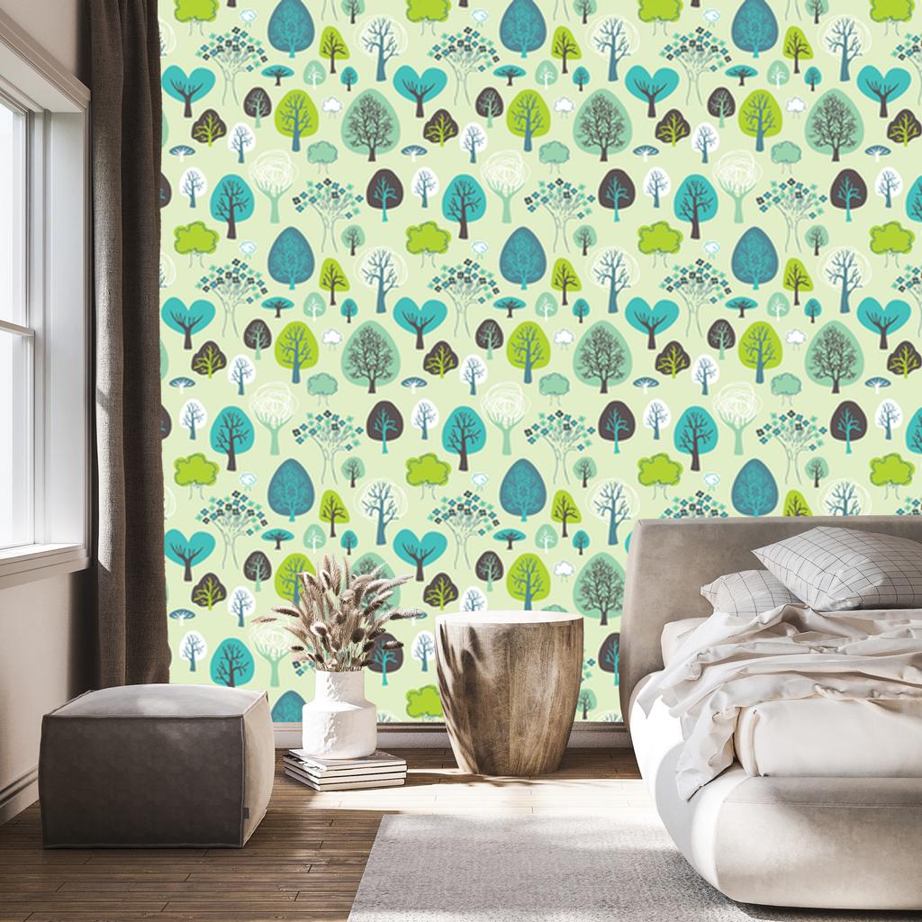 Green Plants and Trees Wallpaper for Living Room and Bedroom 50x1000