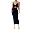Women's celebrity style dress summer sleeveless suspender sexy temperament hip-wrapped dress
