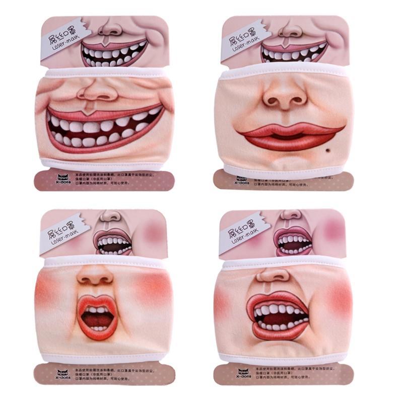 3D Funny Face Mask Expression Cotton Mouth Face Mask Health Cycling Respirator D
