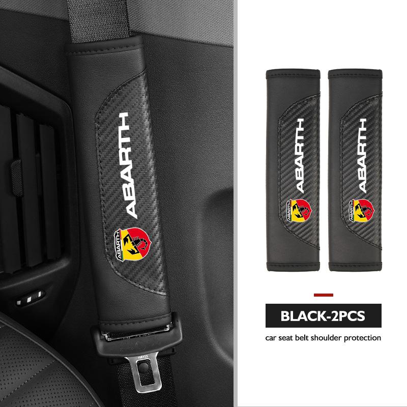 For Abarth Car Seat Shoulder Belt Cover Safety Belt Protector Pad Auto Interior Accessories FIAT 500 FR 500X Grande Punto Tipo