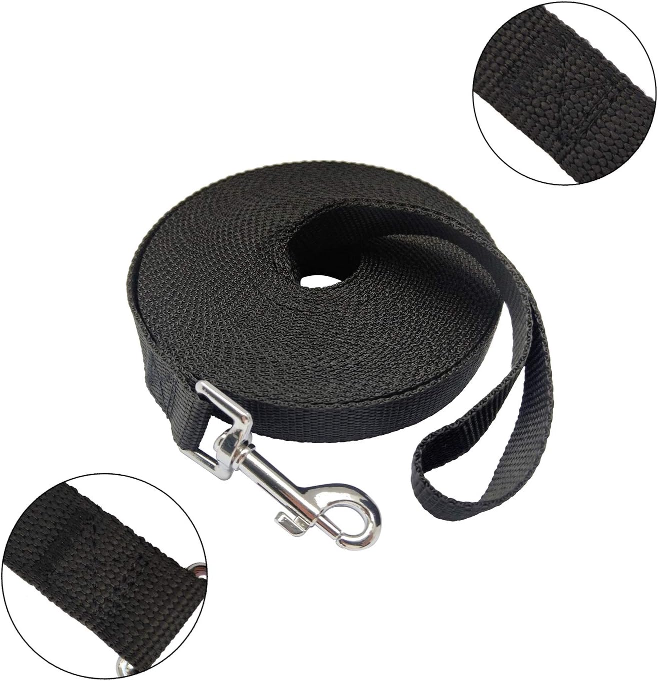 

Long Dog Leash Free Range Nylon Training Lead Pet Puppy Handles for Yards with Stake Medium and Large Dog with handle 1.8m 2cm чорний