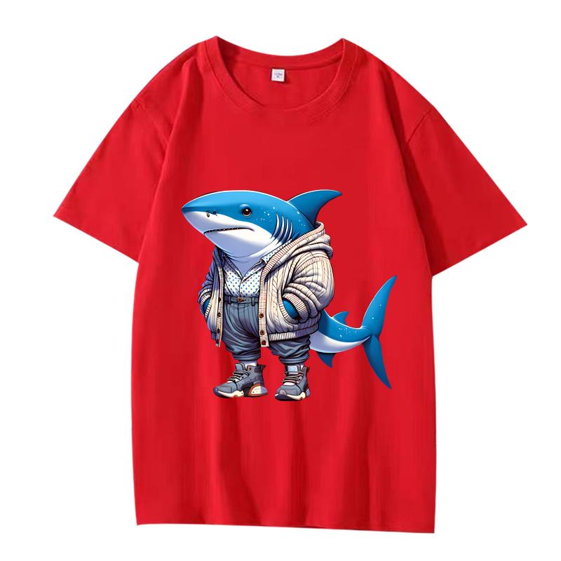 

Tralalero Tralala Bombardiro Crocodilo T Shirt men women Oversized 100% Cotton short sleeve Summer print Unisex plus sizetops XS червоний