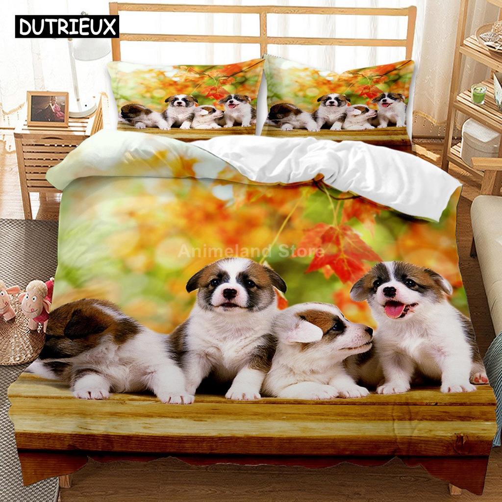 Lovely Dog Dalmatian Bedding Set 3d Luxury Duvet Cover Sets Comforter Bed Linen Queen King Single Size Black White Animal Pet