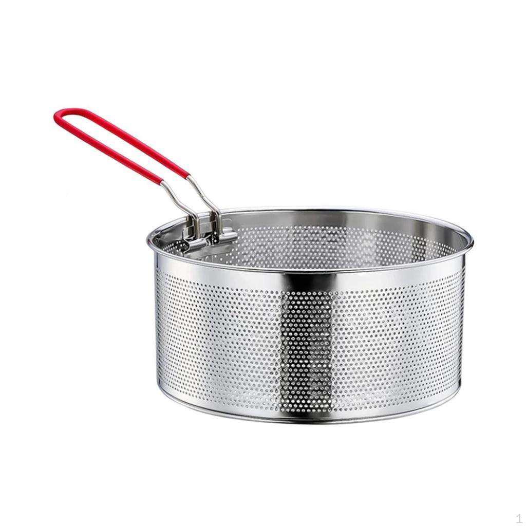 Deep Fryer Basket Food Dumpling Strainer Multipurpose with Handle Noodle for Draining