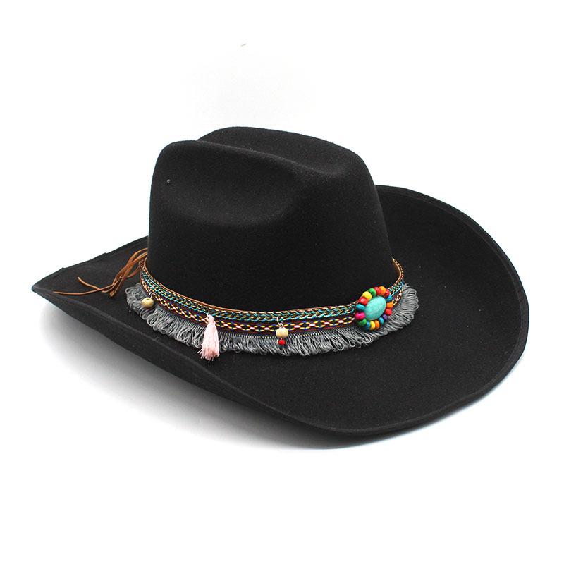 Jazz Hat Season British Ethnic Top Hat Ladies Shade Felt Hat