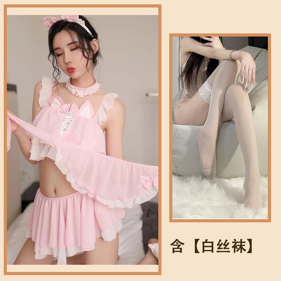 Sexy Lingerie Cute Girl Pussy Pussy Uniform Passion Suspender Lace Seduction Hollow Pajamas Woman