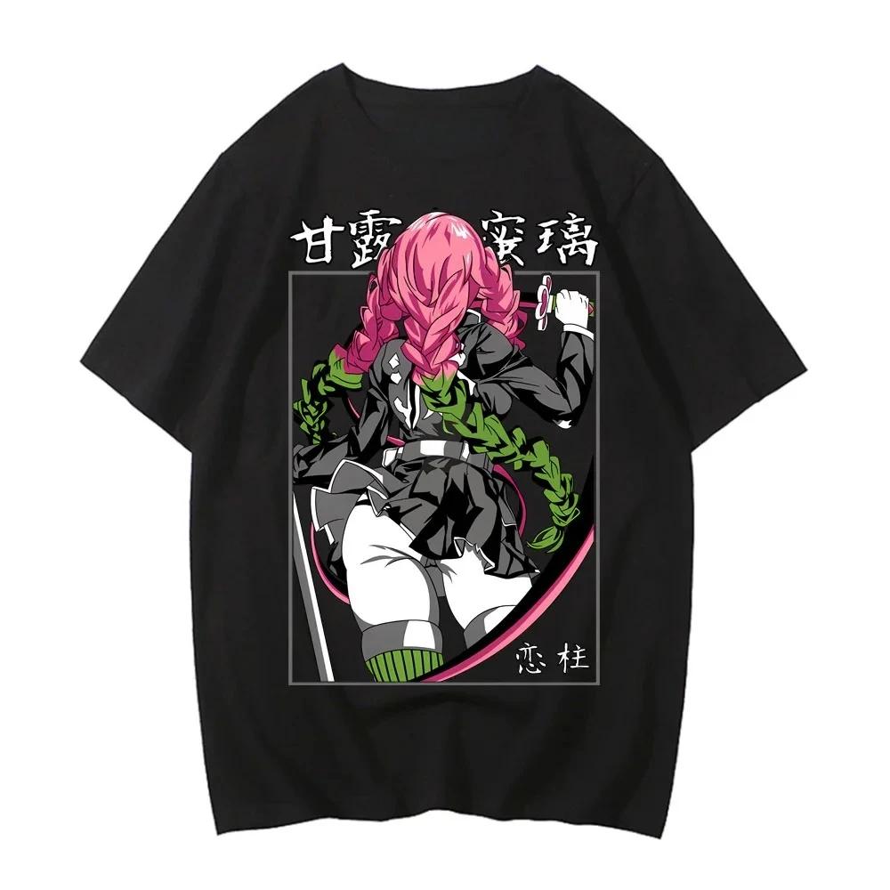 Japan Anime Demon Slayer Graphic Print T-shirt Men Women Loose Casual Oversized Cotton Comfortable Soft Top Streetwear Harajuku Fashion Summer New Tee