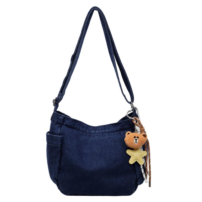Denim-Umhängetasche mit großer Kapazität Damen Retro Pendler Umhängetasche