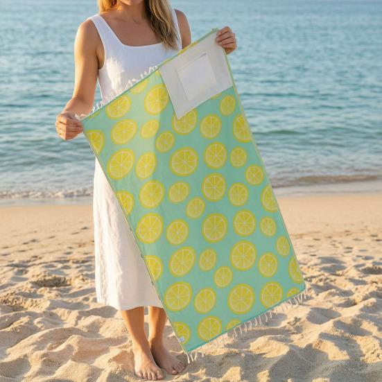 2-in-1 Beach Towel Convertible Backpack Backpack with Towel And Inner Zipper Pocket