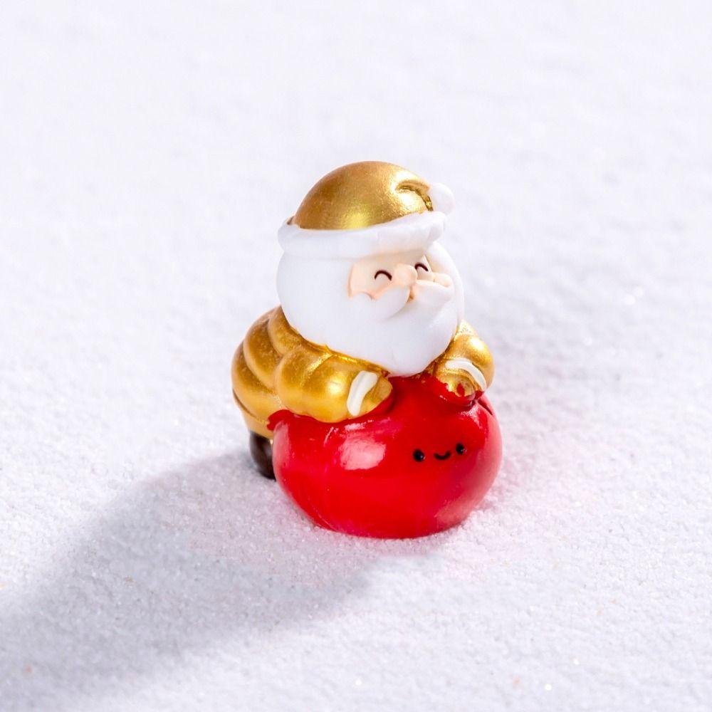Resin Miniature Santa Claus Accessories Cartoon Santa Statue Creative Christmas Figurines  Festival