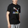 PUMA Intl Tee Color Logo Print Sports Crew Neck Short Sleeve T-Shirt Men Tops Black 532274-51