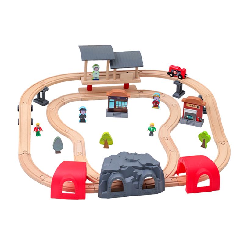 Diy Wooden Belt Tunnel Track Set Compatible with All Brands of Railway Road Accessories Assembly Toys for Children Gifts PD65 St Practical Use