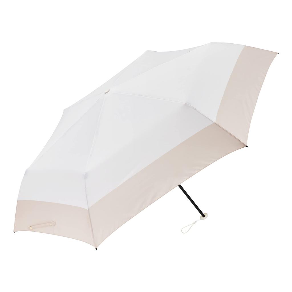 Waterfront Folding Umbulatio Handy Roof Bicolor Latte 60cm x 106cm Ultra Umbrella, Beige, Diameter, Water-Repellent, Lightweight, Women's,