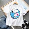 Snoopys Child Short Sleeve Tshirt Boys Girls Summer Casual Round Neck Tops Anime Character Print Pullover Kids Birthday Gifts