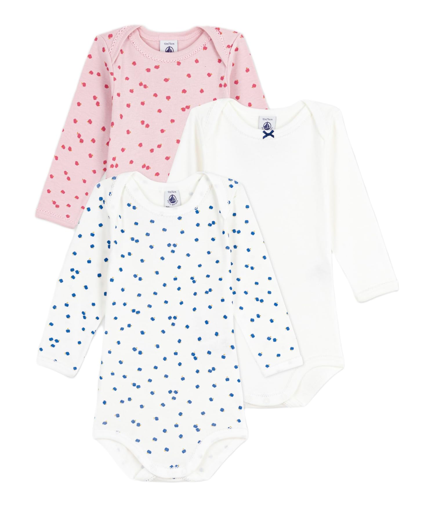 

Petit Bateau Long Sleeve Bodysuit Set A0E97 Multicolor 6 67cm (3-Piece Set) 1, Months,