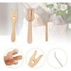 Knitting Fork and Needle Kit, Lucet Fork Crochet, 8Pcs Wooden Knitting Fork Big Eye Needle Portable Knitting Fork Set DIY Weaving Tools for Bracelet