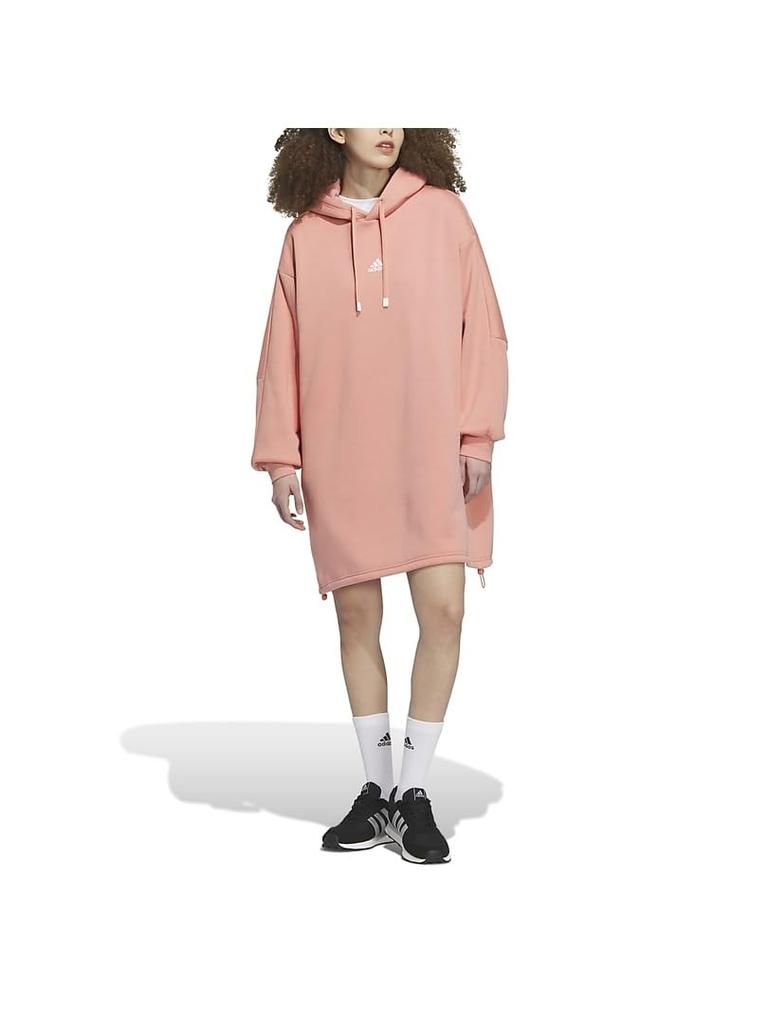 Adidas Wonder Clay Dress Wording Fleece Hooded IEH70 Women's (IK9889) J/S, Loose-Fit Tunic,
