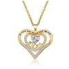 Heart-shaped Zircon MOM Necklace Women's Versatile Pendant Collarbone Chain Mother's Day Gift
