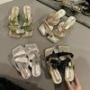 Fashionable Diamond Embellished High-End Fashion Sandals Breathable Hollow Out Design Summer New Style Versatile Slip-On Slipper