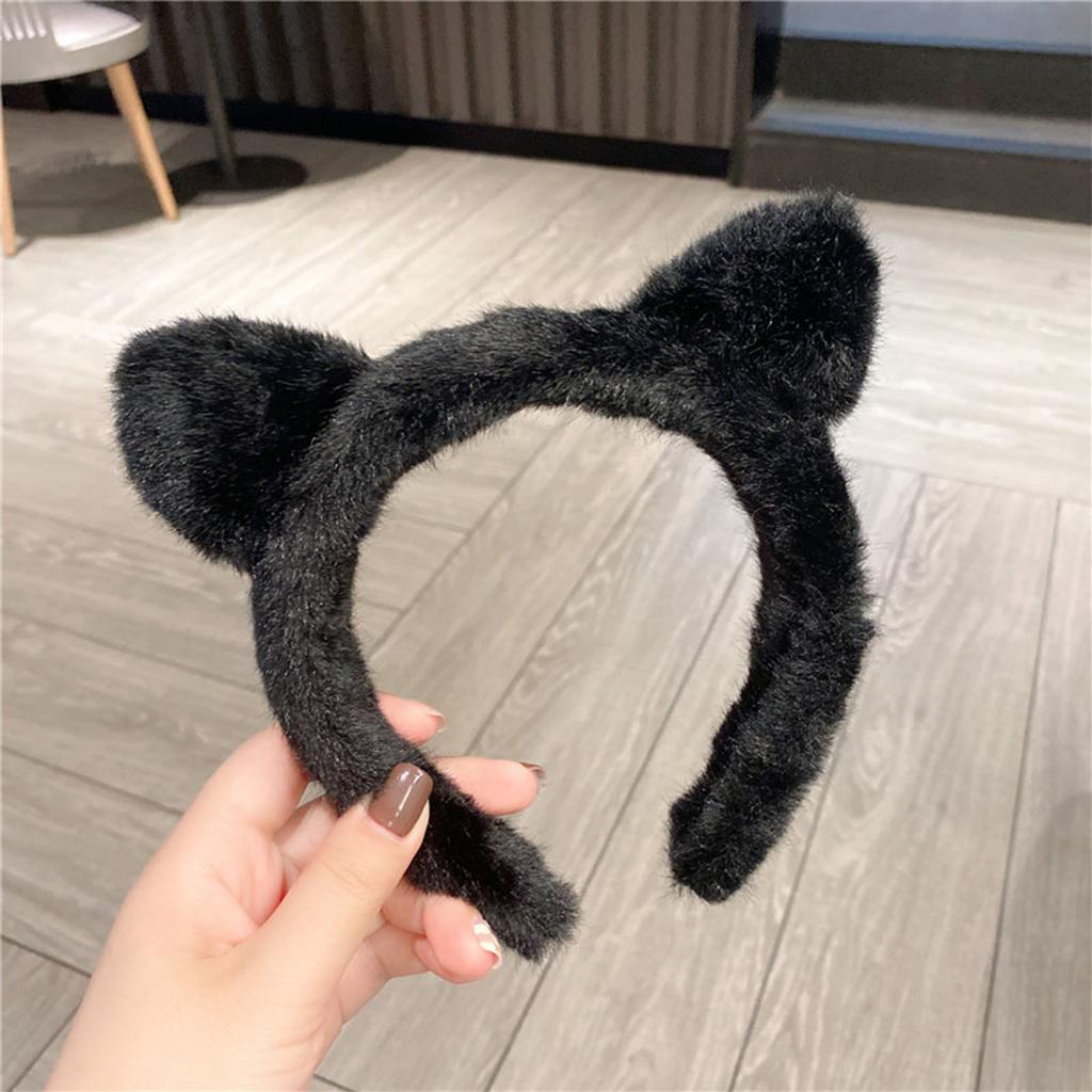 Wide Brim Cat Ear Hair Hoop Woman Casual Skincare Makeup Headband for Home Travel Carnivals Cosplay Hair Accessories