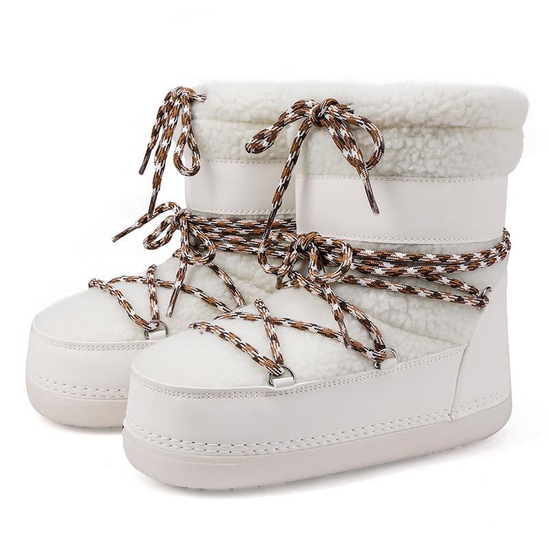 

Women s large size soft elastic winter warm cold padded snow boots non-slip wear outdoor leisure sports cotton boots space boots 36/37