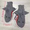Autumn and Winter Shark Knitted Gloves for Unisex Cartoon Animal Christmas Outfit Finger Gloves High Elasticity Cold Resistance