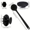 4 Piece Set for Washing Face Hair Taking a Shower with Silicone Facial Cleanser Long Handle Massage