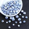 Mărgele mari din porțelan albastru și alb cu găuri mari pentru bijuterii DIY și accesorii handmade
