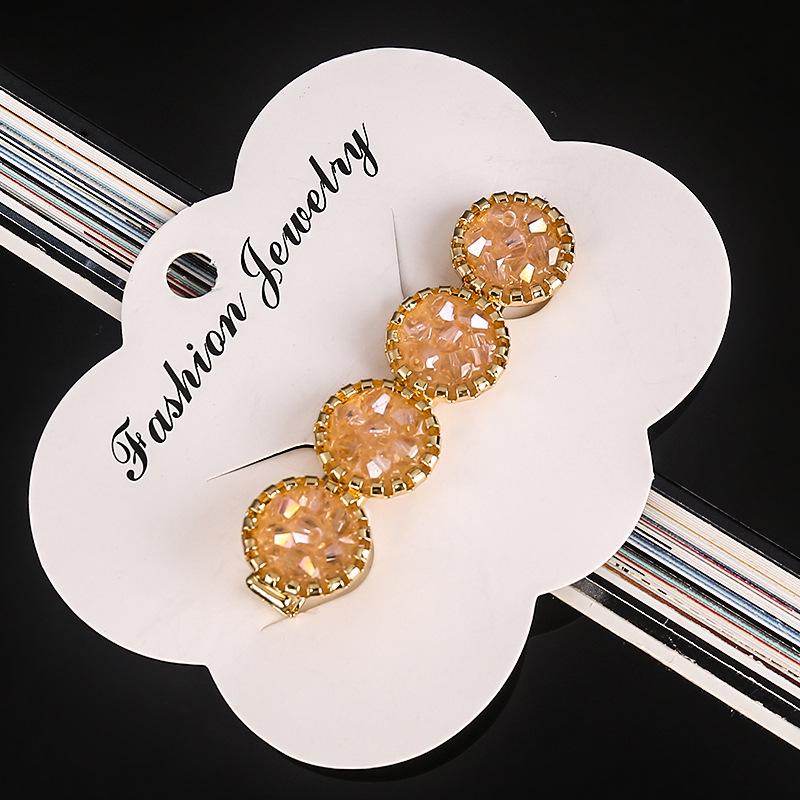 Fashion Korea Crystal Rhinestones Hair Clips Girls Hairclip Geometric Round Hair Clips for Women Hair Barrette Hair Accessories