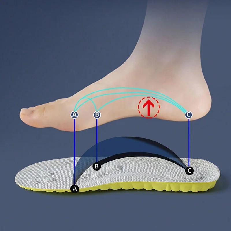 1Pair 2Pairs 4Pairs High Elasticity Latex Sport Insoles Soft Shoe Pads Arch Support Orthotic Insoles Breathable Deodorant Insole