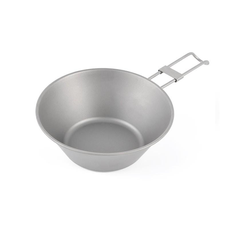 Titanium Camping Bowl 300ml 450ml Foldable Lightweight Outdoor Travel Set 1-2 Persons