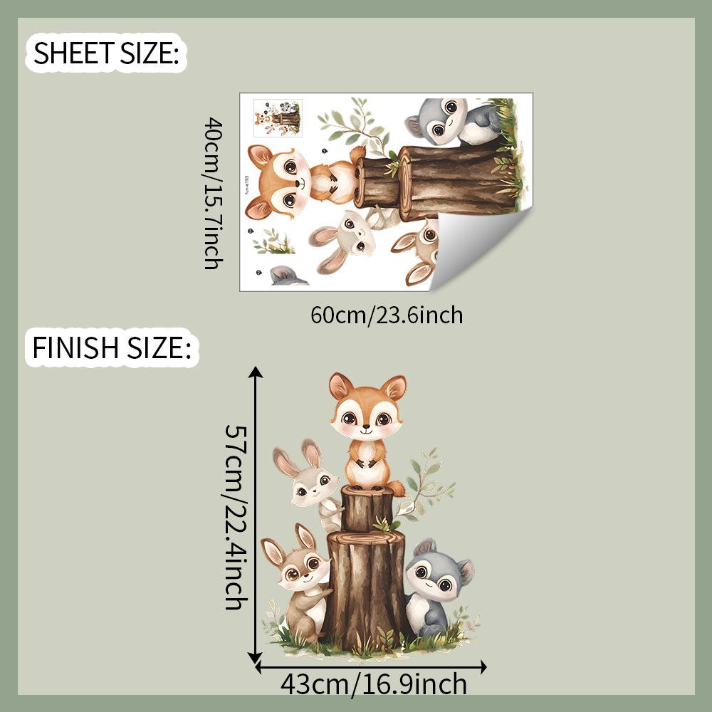 

Мультяшный пень, комбинация животных, спальня, гостиная, прихожая, домашний фон, украшение, наклейки на стену