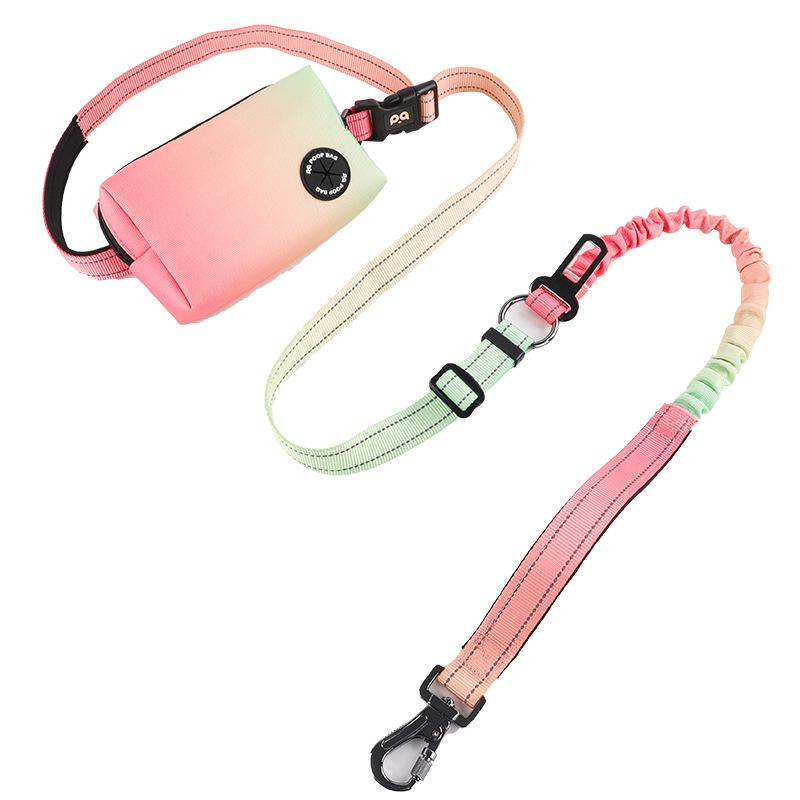 Pet Leash Explosion-Proof Waist Bag Portable Dog Running Reflective Leash