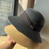 New French Straw Hat Women's Summer Seaside Sun Hat Beach Vacation Basin Hat Shade