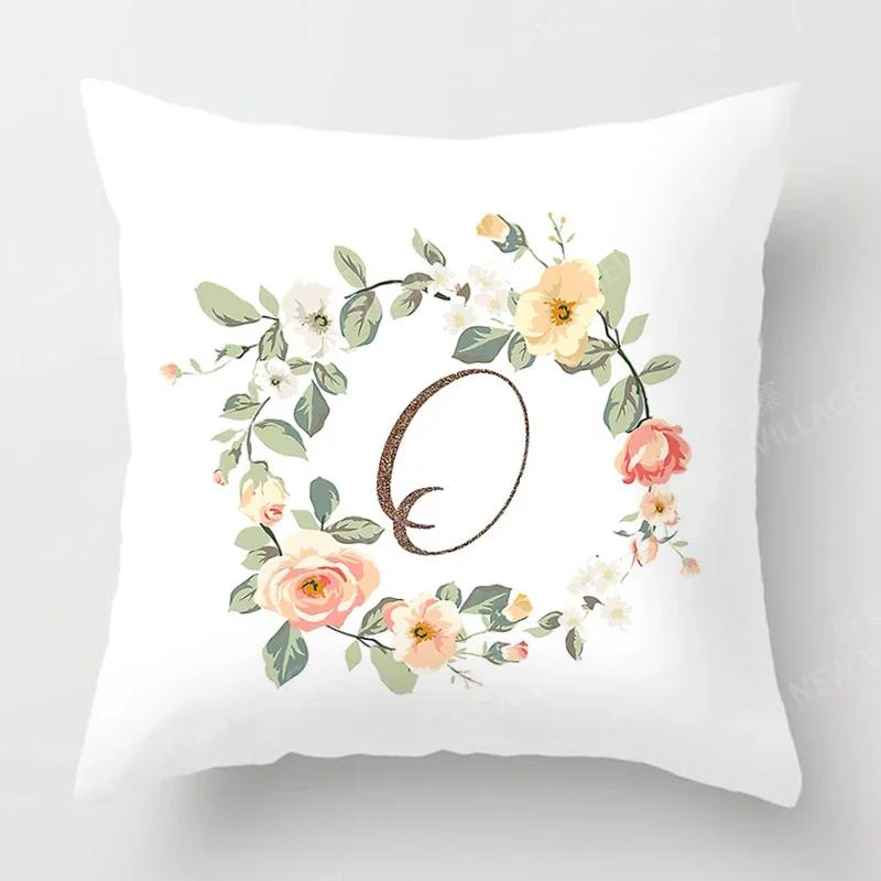 Nordic Floral Letter Pattern Throw Pillow Cover With Short Plush Print Living Room Sofa Decoration Cushion Cover Pillow Covers